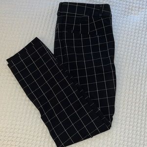 Ann Taylor Loft black and white checkered slacks